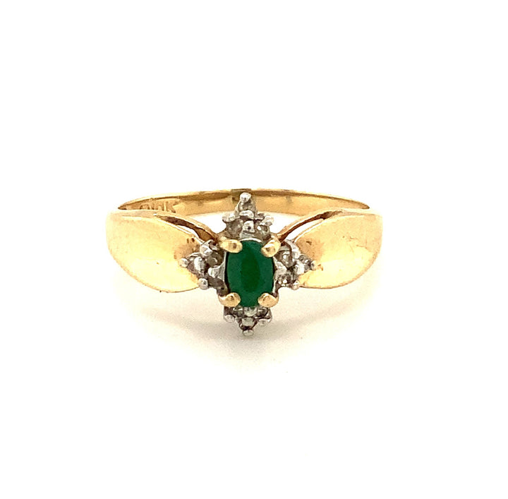 10K Yellow Gold Cluster Gemstone ring CTW.