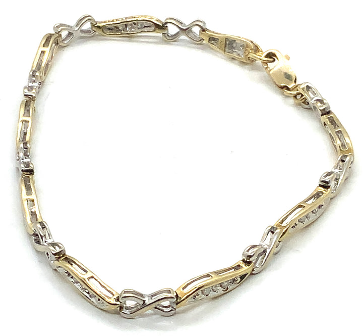 10K Two Tone 7 ", Weight 7.18 Grams, Gold Bracelet