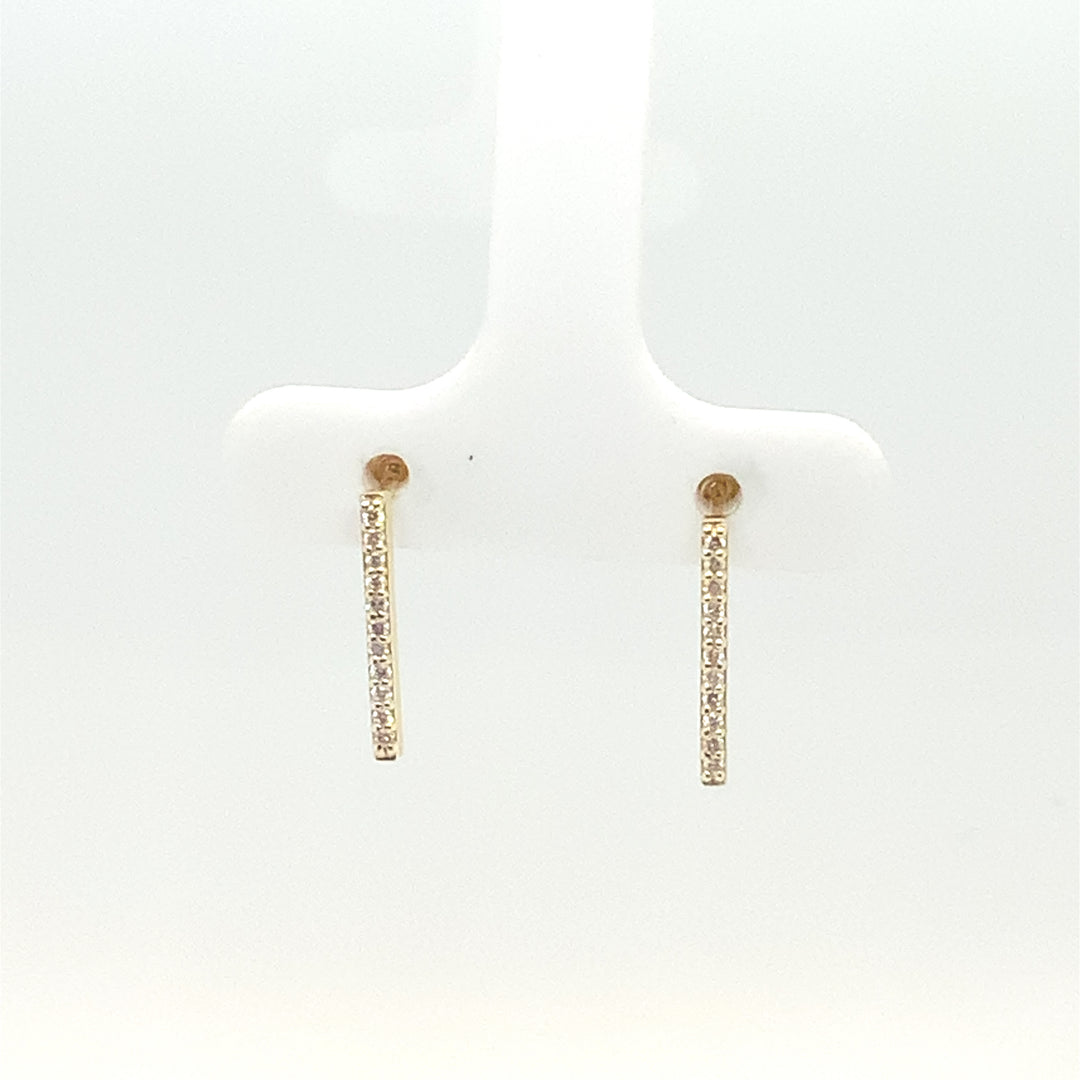 10K Yellow Gold Drop Diamond Earrings 0.11CTW.