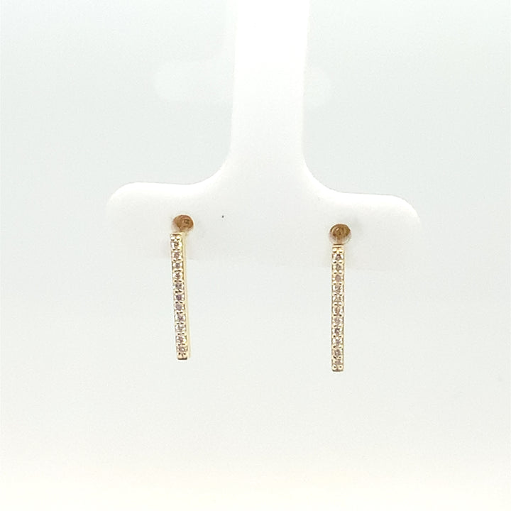 10K Yellow Gold Drop Diamond Earrings 0.11CTW.