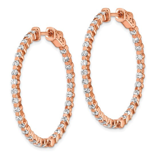 Sterling Silver Rose Gold Large Hoop Silver Earrings