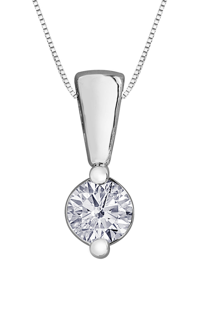 10K White Gold Diamond Pendant 0.144CTW.