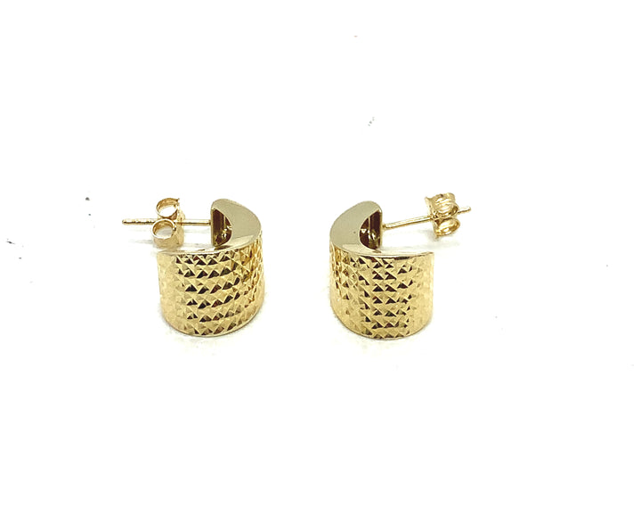 10K Yellow Gold Half Hoop Gold Earrings