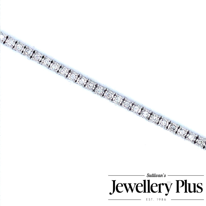 14K White Gold 1.00CT Diamond Tennis Bracelet