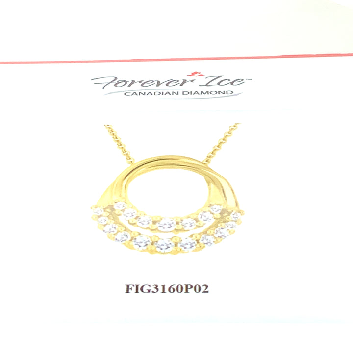 10K Yellow Gold Diamond Pendant 0.22CTW.