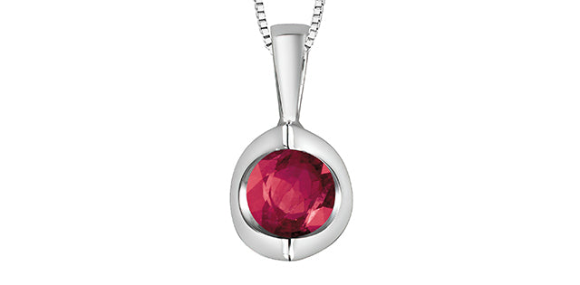 10K White Gold Gemstone Pendant CTW.