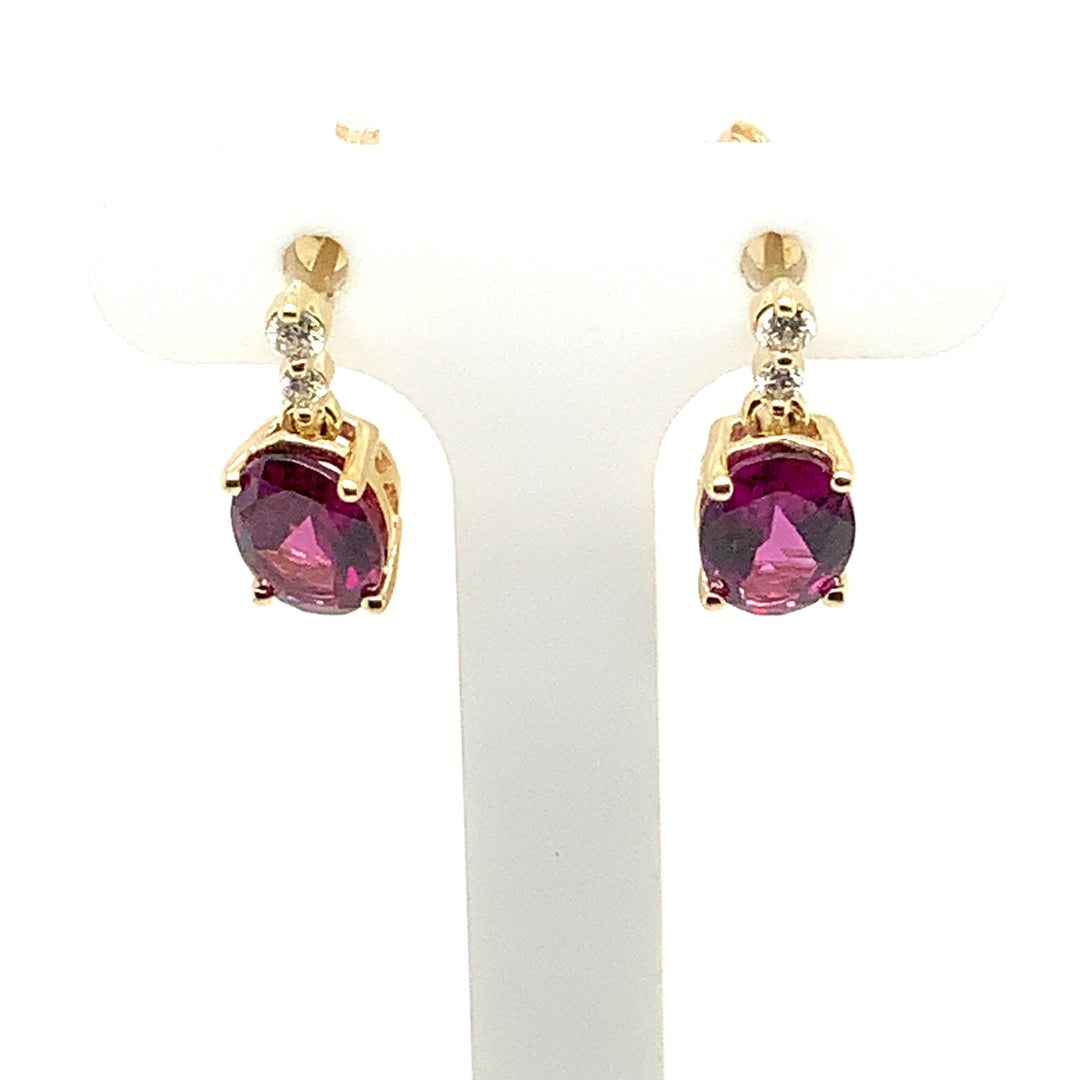 10K Yellow Gold Drop Gemstone Earrings CTW.