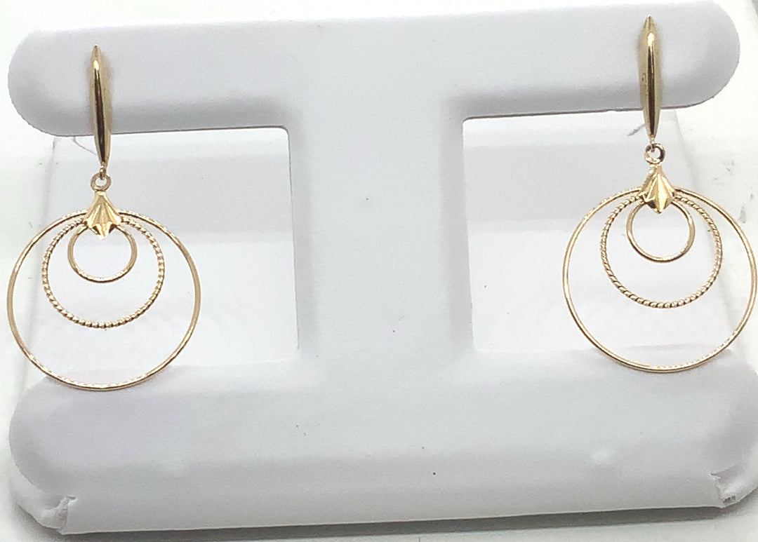 10K Yellow Gold Dangle Gold Earrings