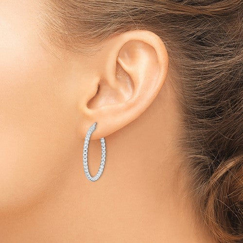 Sterling Silver Large Hoop Silver Earrings