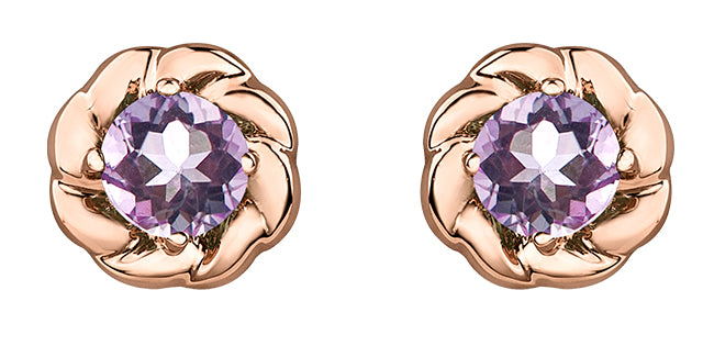 10K Rose Gold Stud Gemstone Earrings CTW.