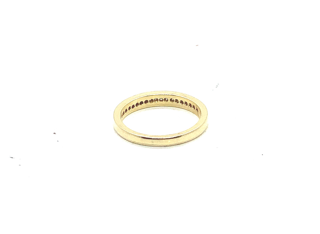 Women's 14K Yellow Gold 0.20 Round Brilliant Cut Half Anniversary Diamond Wedding Band