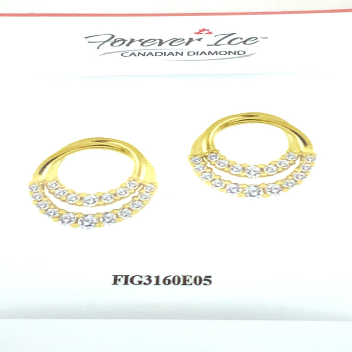 10K Yellow Gold Stud Diamond Earrings 0.27CTW.