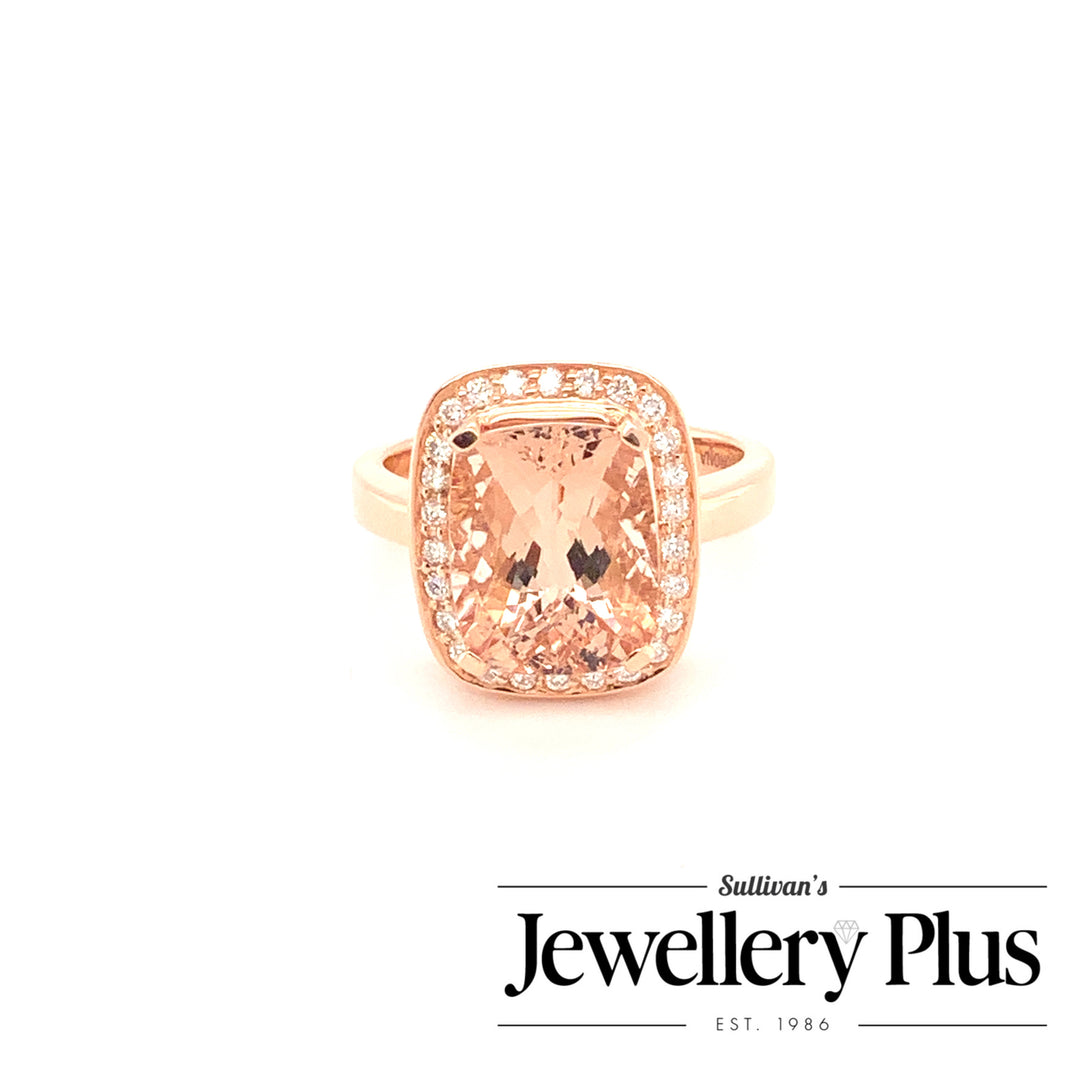 14K Rose Gold Gemstone ring CTW.