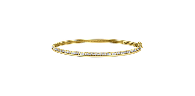 10K Yellow Gold 0.75CT Diamond Bangle Bracelet