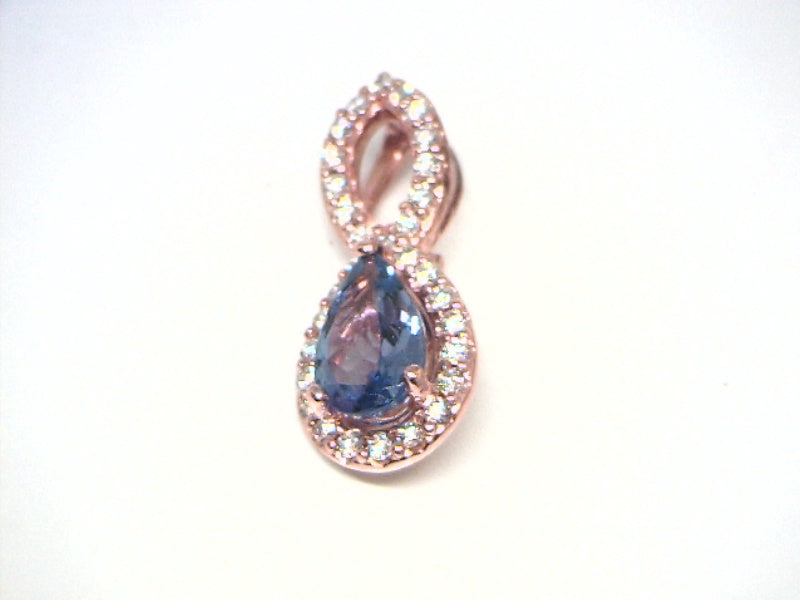 14K Rose Gold Gemstone Pendant CTW.