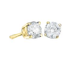 14K Yellow Gold Stud Diamond Earrings 0.20CTW.