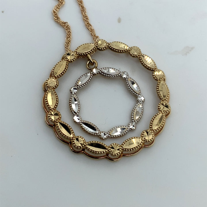 10K Two Tone , Weight 2.4 Grams, Gold Pendant