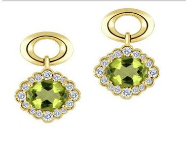 10K Yellow Gold Stud Gemstone Earrings CTW.