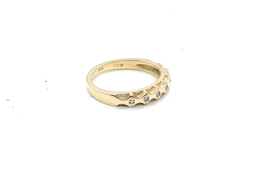 Women's 14K Yellow Gold 0.07 Round Single Cut Size 6 , Fashion Ring