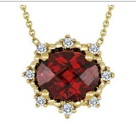 10K Yellow Gold Gemstone Pendant CTW.