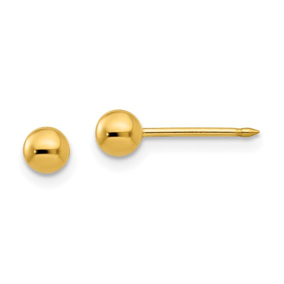 14K Yellow Gold Stud Gold Earrings