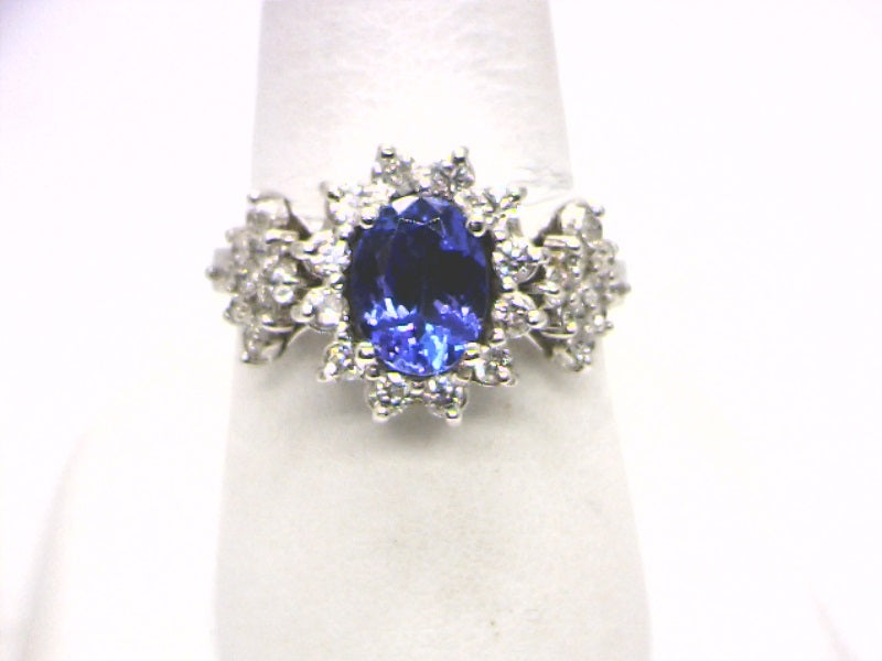 10K White Gold Cluster Gemstone ring 2.00CTW.