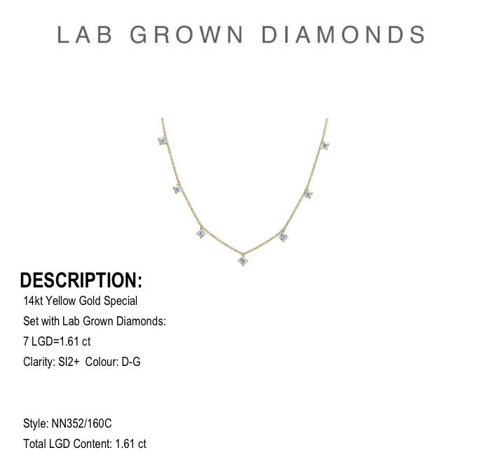 14K Yellow Gold Diamond Pendant 1.61CTW.