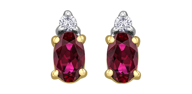 10K Yellow Gold Stud Gemstone Earrings CTW.