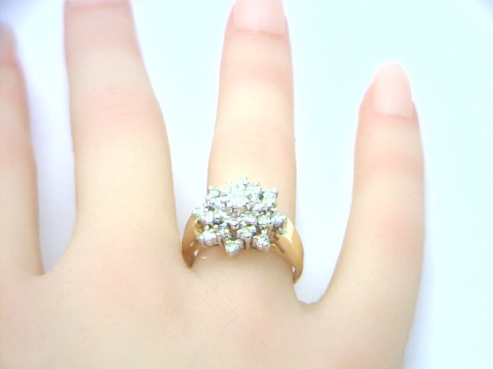 Women's 14K Two Tone 0.50 Round Brilliant Cut Diamond, Fashion Ring