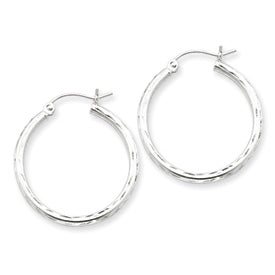 Sterling Silver Medium Hoop Silver Earrings