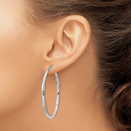 Sterling Silver Large Hoop Silver Earrings