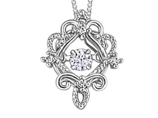 10K White Gold Diamond Pendant 0.09CTW.