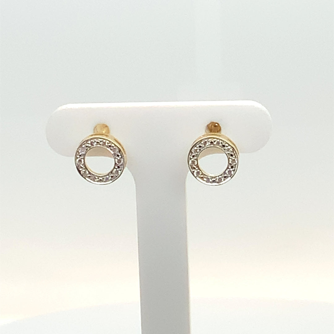 10K Yellow Gold Stud Diamond Earrings 0.10CTW.