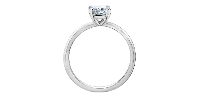 14K White Gold 1.02 Cushion Cut Solitaire Diamond Engagement Ring