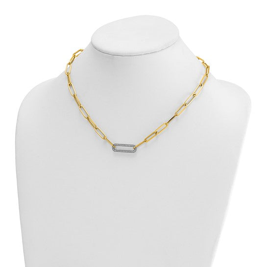 14K Yellow Gold Diamond Necklace CTW.