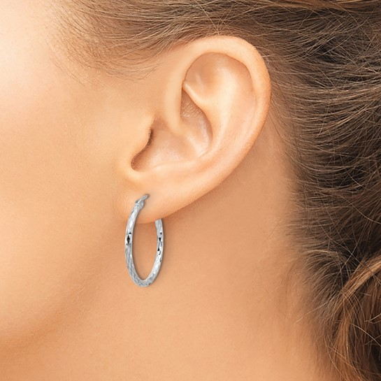 Sterling Silver Medium Hoop Silver Earrings