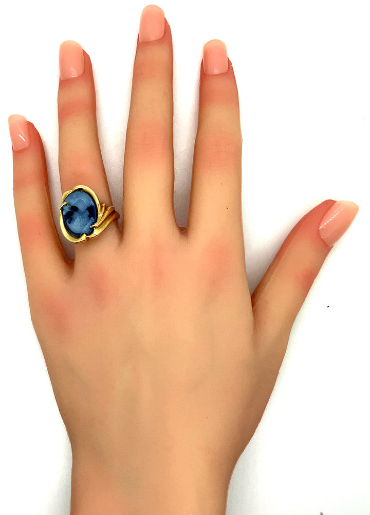 10K Yellow Gold Gemstone ring CTW.