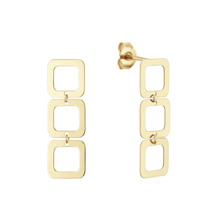 14K Yellow Gold Dangle Gold Earrings