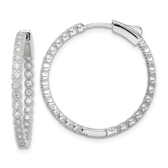 Sterling Silver Medium Hoop Silver Earrings