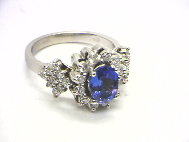 10K White Gold Cluster Gemstone ring 2.00CTW.