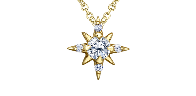 14K Yellow Gold Diamond Pendant 0.14CTW.