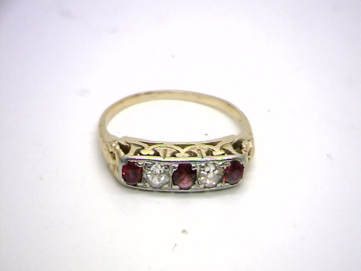 14K Two Tone Gemstone ring CTW.