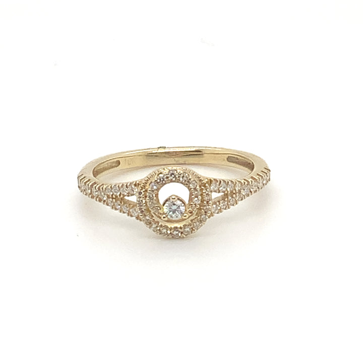 Women's 10K Yellow Gold 0.25 Round Single Cut Diamond, Fashion Ring