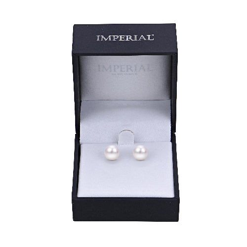 14K Yellow Gold Stud Pearl Earrings 3.5 MM.