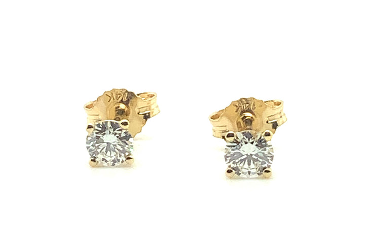 14K Yellow Gold Stud Diamond Earrings 0.50CTW.