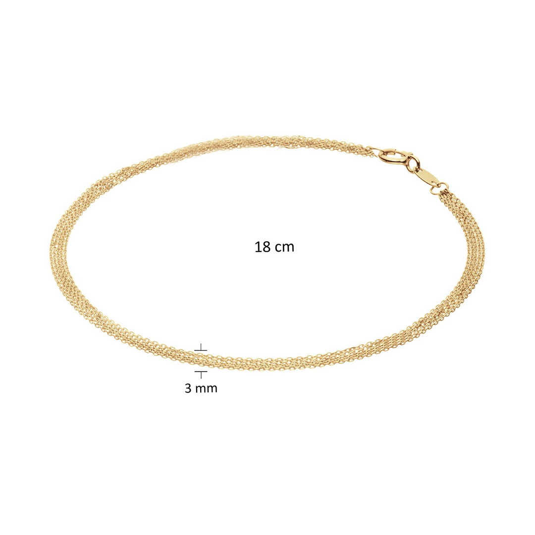 14K Yellow Gold Cable Link 7.5 ", Weight Grams, Gold Bracelet