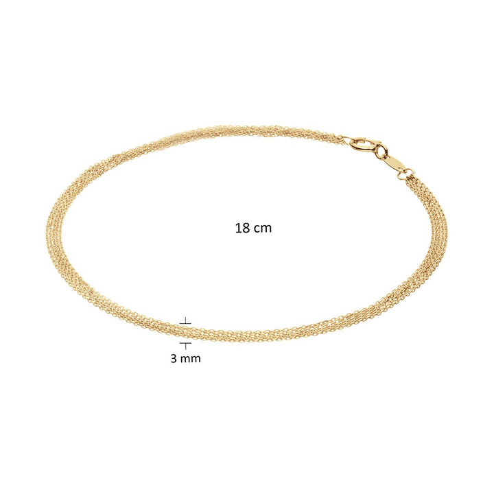 14K Yellow Gold Cable Link 7.5 ", Weight Grams, Gold Bracelet