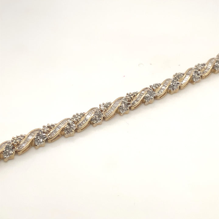 10K Yellow Gold 1.50CT Diamond Tennis Bracelet