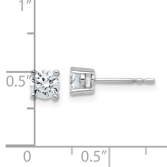 14K White Gold Stud Diamond Earrings 0.74CTW.