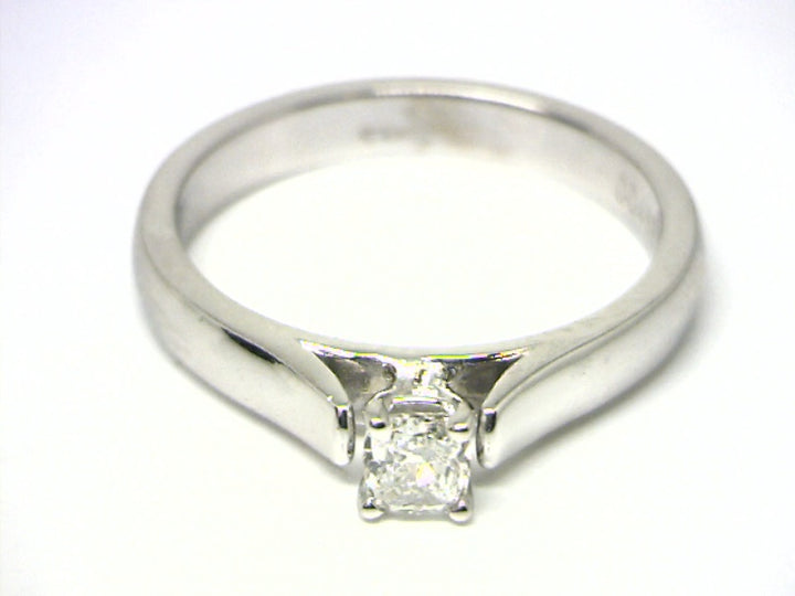 14K White Gold 0.25 Cushion Cut Solitaire Diamond Engagement Ring